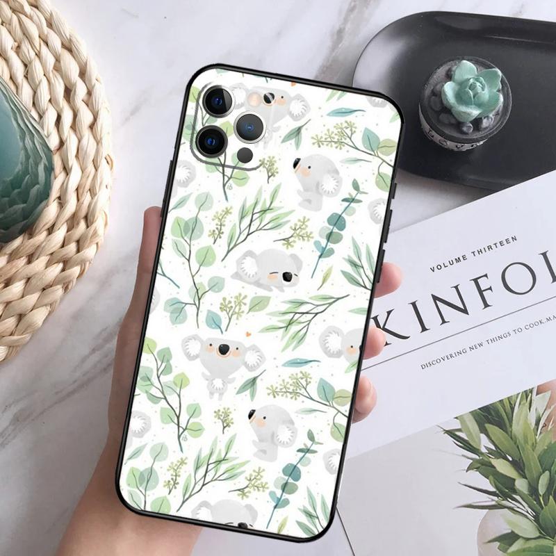 Cute Cartoon Koala Case For iPhone 15 11 12 13 14 Pro Max XS XR X 7 8 Plus 12 13 Mini 16 Pro Max Soft Cover