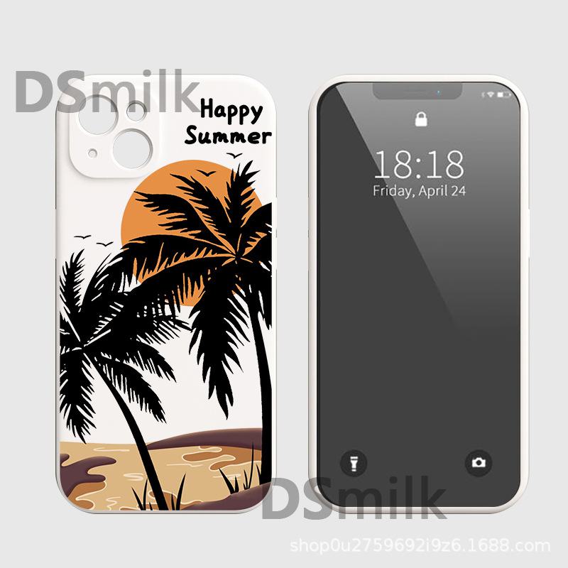 

Силиконовый матовый чехол Coconut Tree для iPhone 15, Apple 14/13/15 ProMax XS для мобильных телефонов. iPhone 12 Pro Max