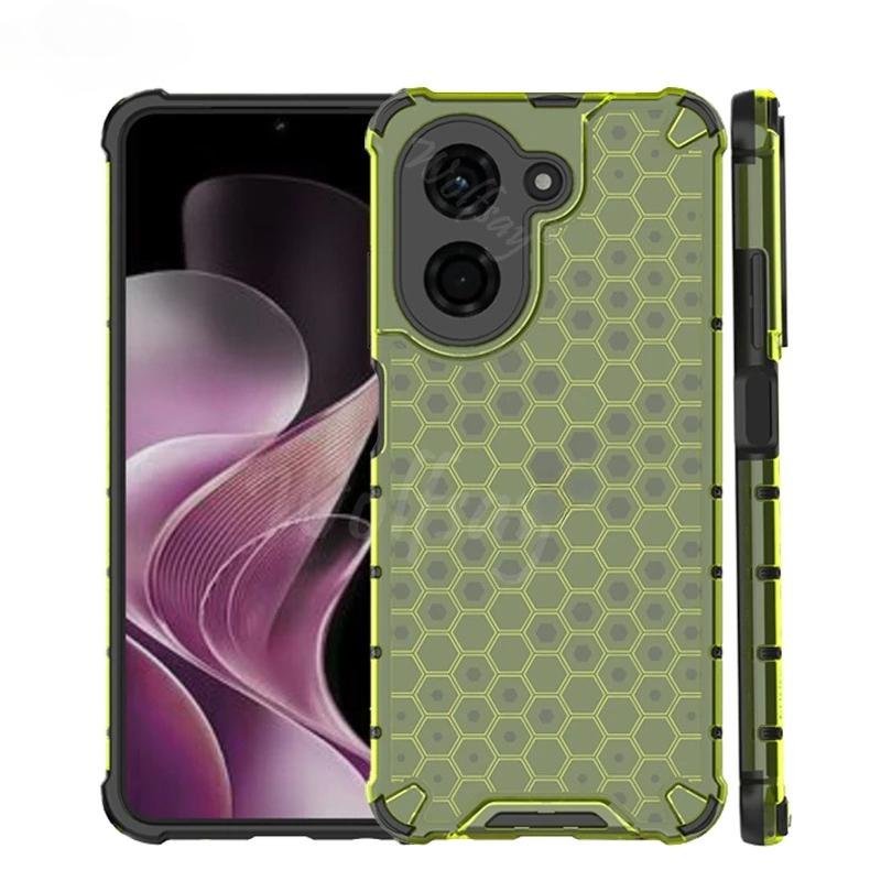 Shockproof Transparent Case For Xiaomi Poco C71 Honeycomb Armor PC Full Back Case For Poco C71 Case Cover For Poco C71 6.88 inch