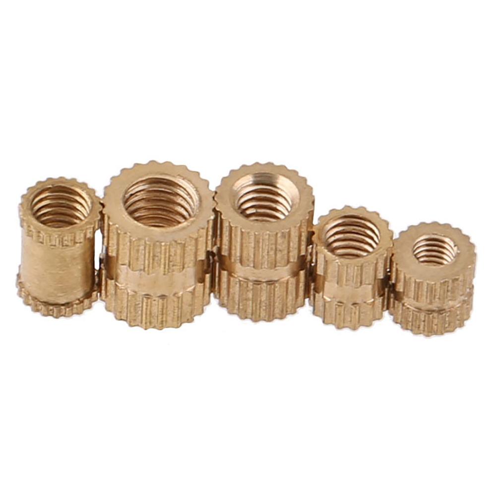 Copper Hot Press Embedded Insert Nut Knurled Body UNC UNF Thread Through Hole Brass Injection Molding Fastener Nuts
