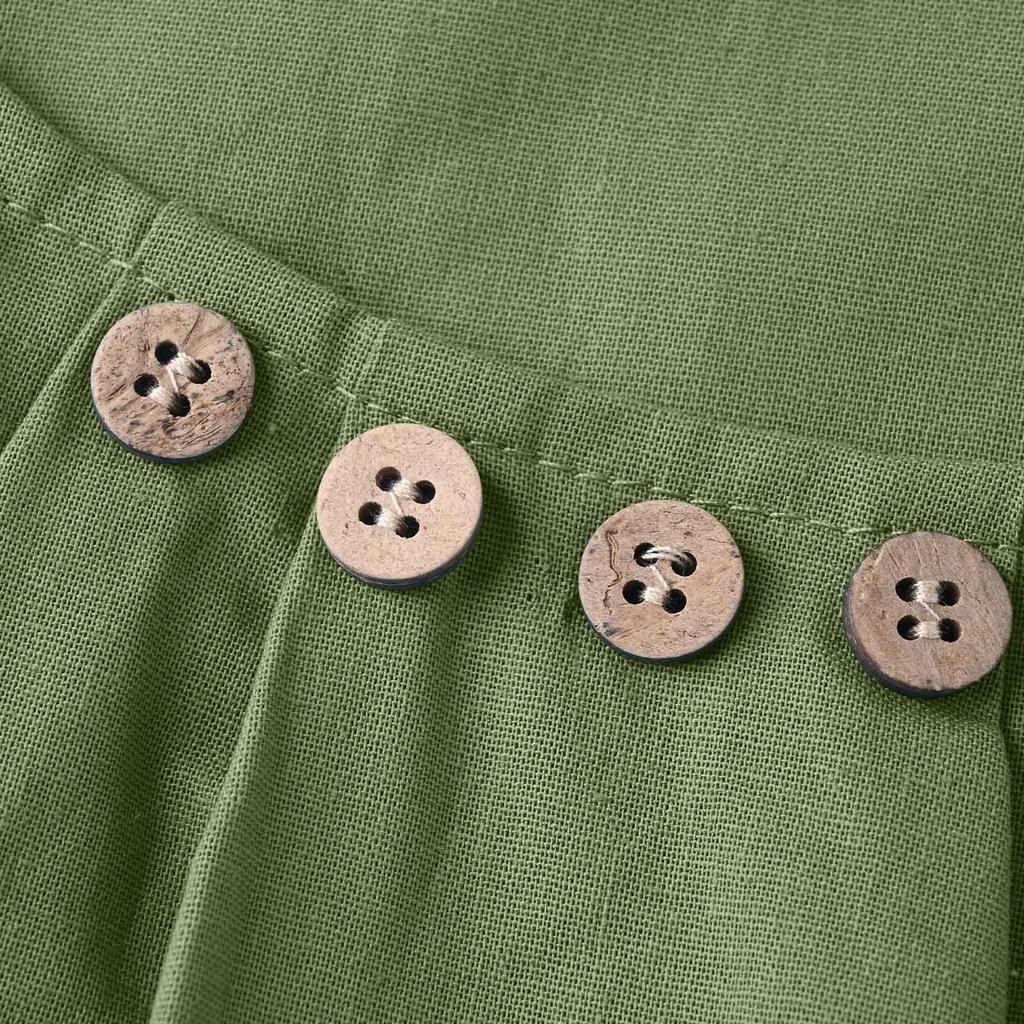 Women's Casual Pleated Button-Up Short-Sleeve T-Shirt Top