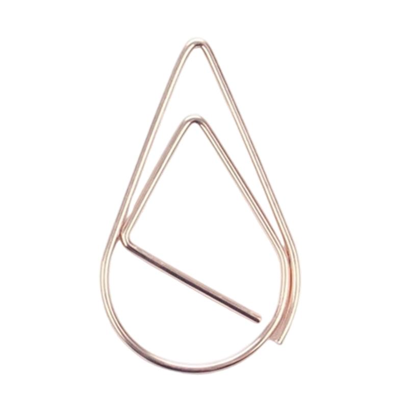 100 Pcs Decorative Paper Clips Water Drop Shape Paper Clip Bookmarks Metal Paperclips Creative Planner Clips for Office