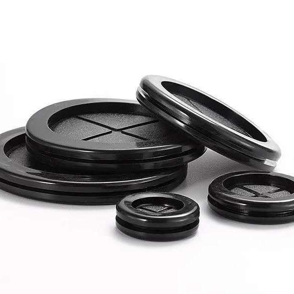 Double-Sided Black Rubber Grommet for Automotive Wiring Harness Pass-Through Sealing Hole 20mm, Inner Diameter 15mm
