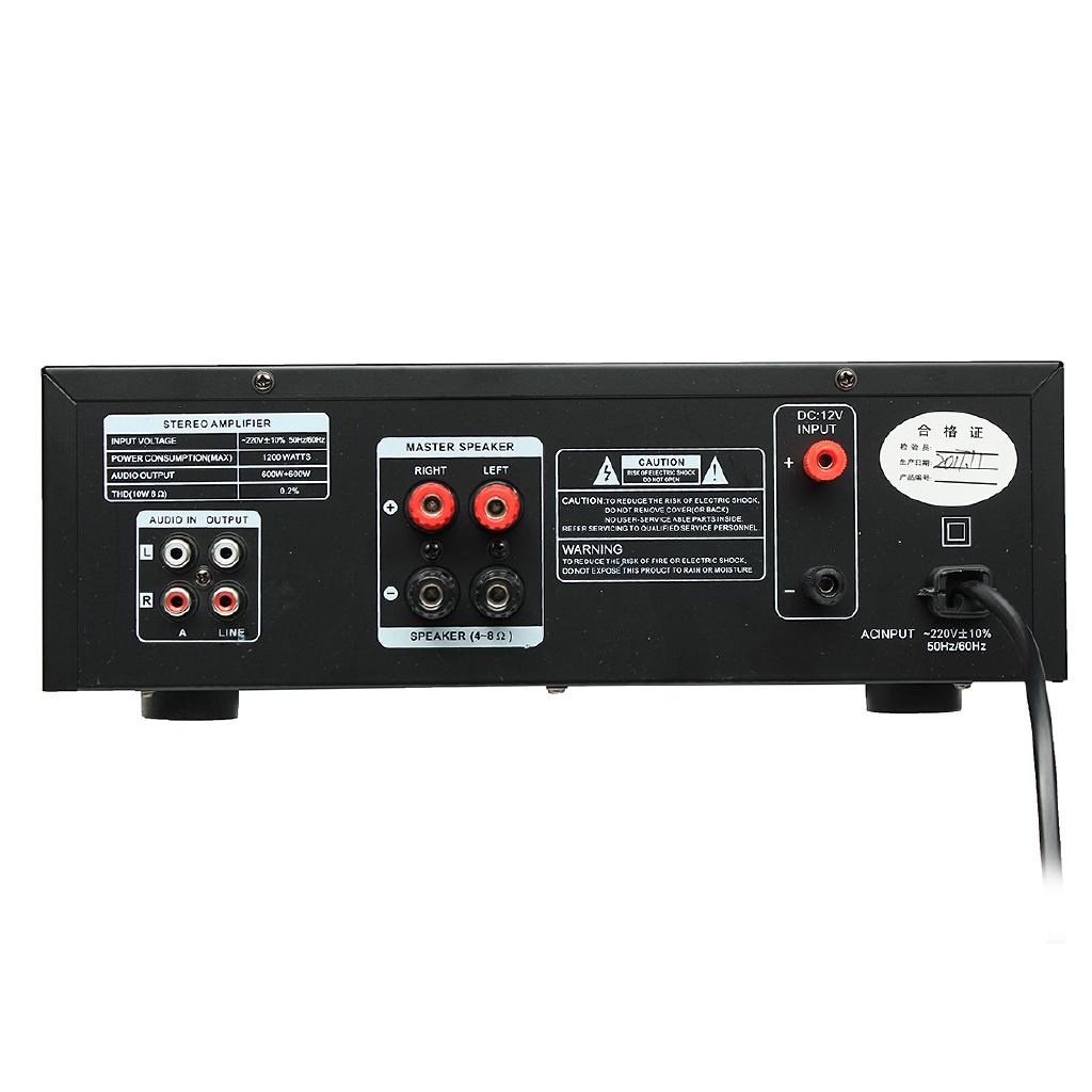 1200 Watt Professional Audio Home Stereo Amplifier Home Theater Amplifiers Audio Black 12/220 Volt