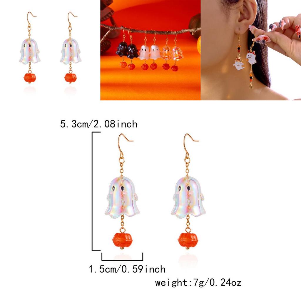 Halloween Pumpkin Ghost Earrings With Alloy Dangle For Parties And Cosplay