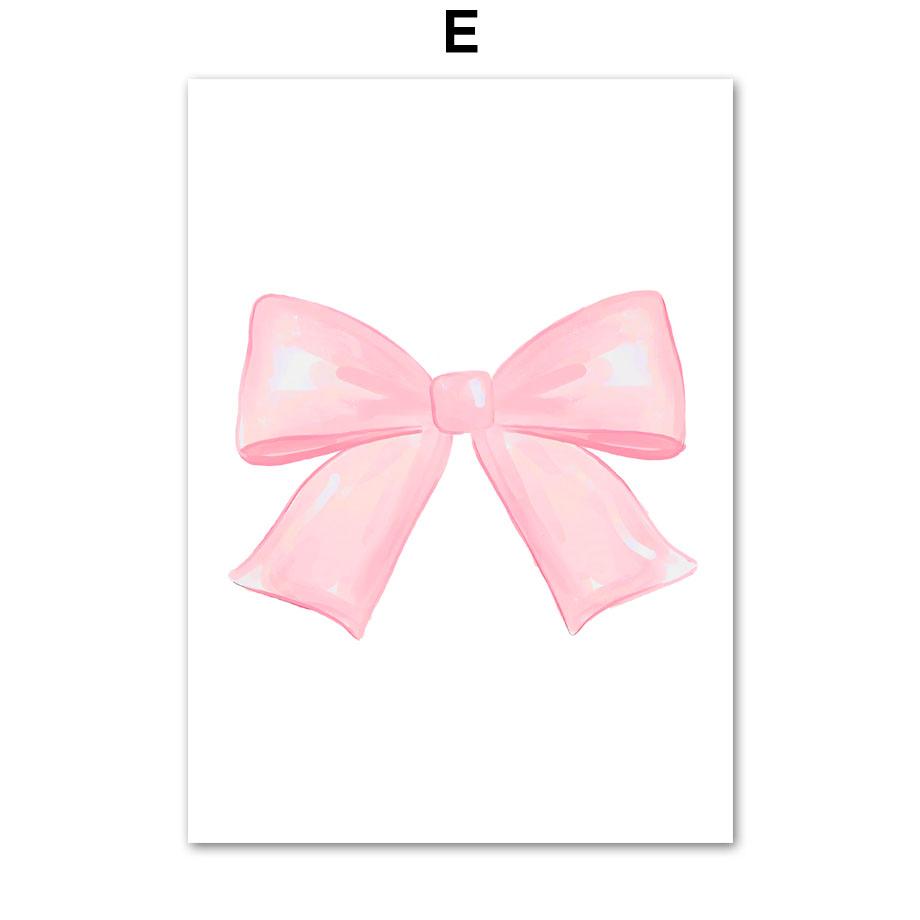 Pink Girl Bowknot Ballet Shoes Name Custom Nursery Wall Art Canvas Painting Posters And Prints Pictures For Baby Kids Room Decor