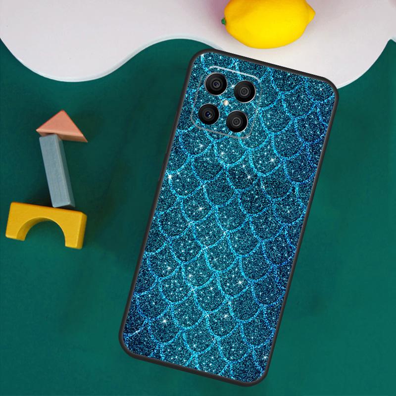 Watercolor Faux Mermaid Scales Case For Honor Magic 7 Lite 5 6 Honor 200 Pro 50 70 90 Lite X9a X8a X8 X9 X8b X9c X9b Cover
