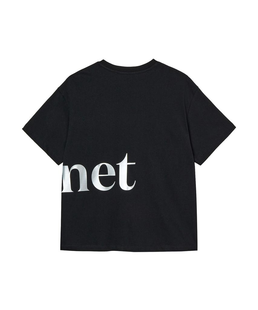 DEINET Silver Logo T-Shirt In Black