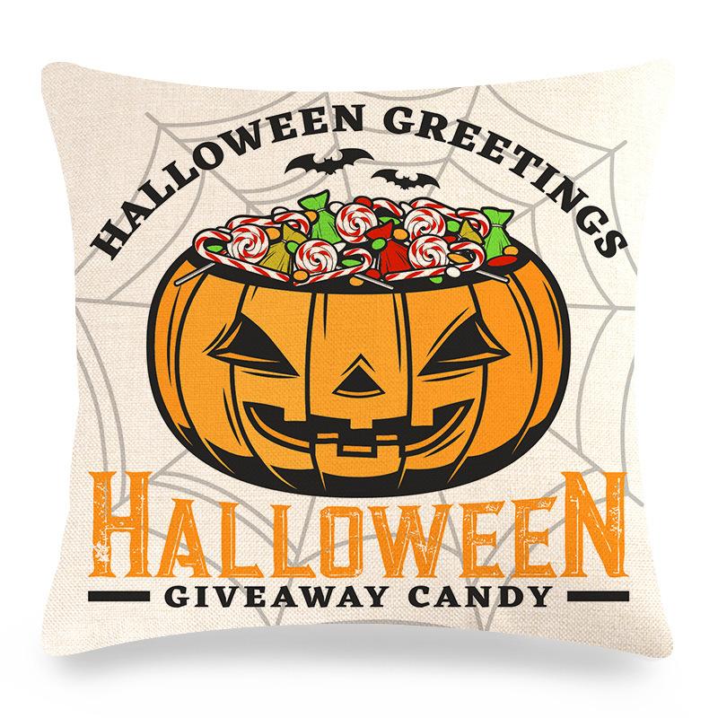 Halloween Pumpkin Ghost Castle Digital Printing Short Plush Pillow Covers for Car Sofa Office Cushion Cover Home Goods 60x60cm