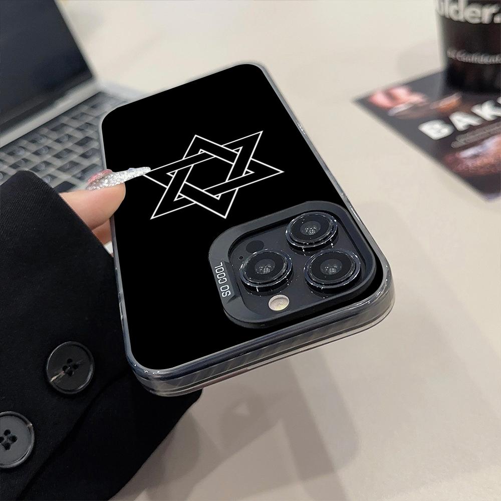 David Jewish Star Symbol Phone Case Matte Colored Silver For IPhone 15 14 16 13 12 11 Pro Max Plus XS X Shockproof Hard Cover