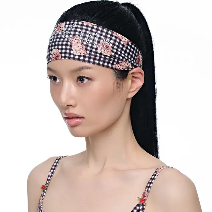 Kitten Check Headband (Black)