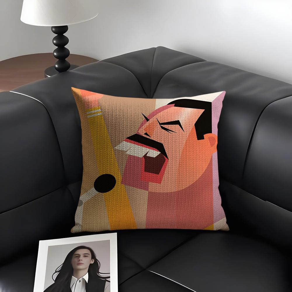 Abstract Cartoon Characters Cushion Cover Natural Linen Organic Fabric DoubleSided Printing Sofa Home Decor Gift Pillow Case