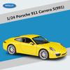 WELLY 1/24 Porsche 911 Carrera S 991 Coupe Alloy Sports Car Model Diecasts Metal Racing Car Vehicles Model Simulation Kids Gifts