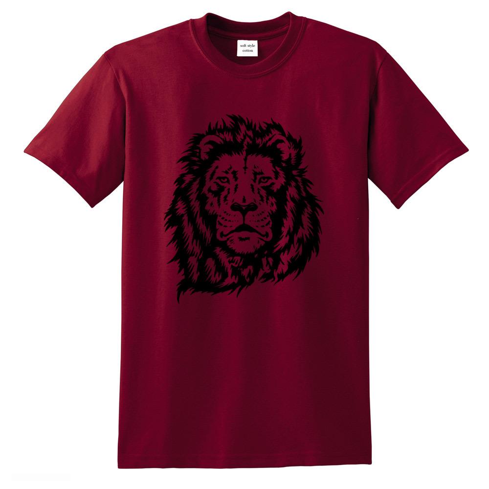 Lion print cool men t shirt mens 100 cotton short sleeve casual loose style tshirt oneck tshirt male man tee shirts
