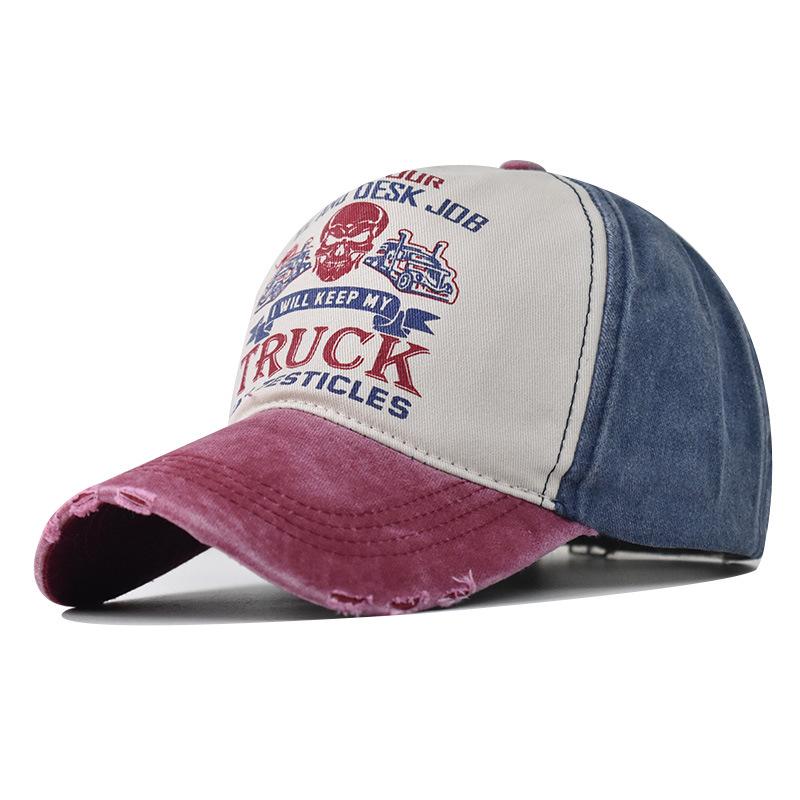 

Кепка бейсболка из чистого хлопка, новая, выстиранная, с принтом Призрачного гонщика, мужская и женская, уличная ковбойская шляпа, выстиранная, состаренная Adjustable