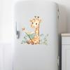 1pc Cartoon Animal Giraffe Reading Books Wall Decal Butterfly Flower Art Wall Sticker Bedroom Living Room Background Wall Decor