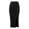 Fashion Women's Autumn And Winter Sexy Party Split Button Solid Whorl Skirts