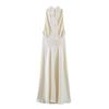 European and American style, new women's clothing, foreign style, classic neck collar Midi dress 2070100