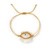 Artistic Glass Bead Eye Charm Bracelet Adjustable Length for Women Men Daily Wear Jewelry Handmade Wrist Accessories
