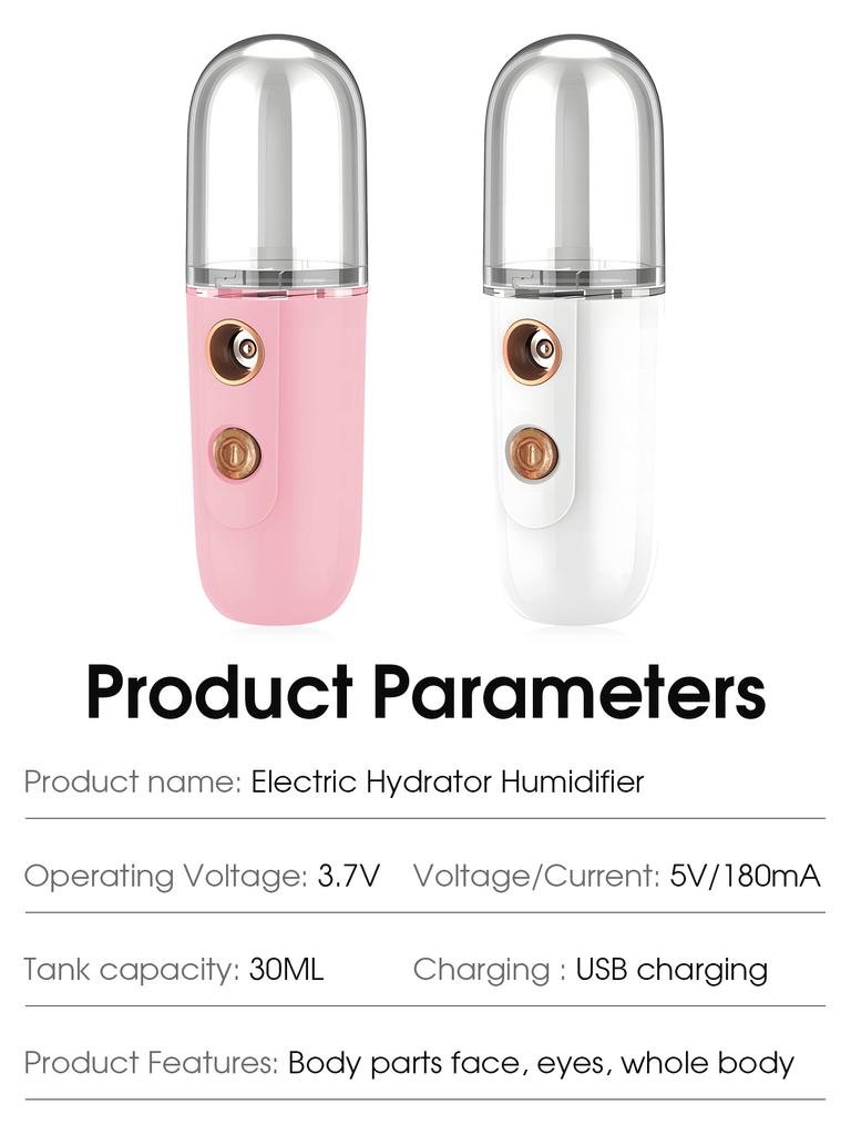 1pc Facial Steamer Nano Spray Moisturizing Vaporizer Face Mist Cold Spray Machine Humidifier Portable Beauty Humidificador