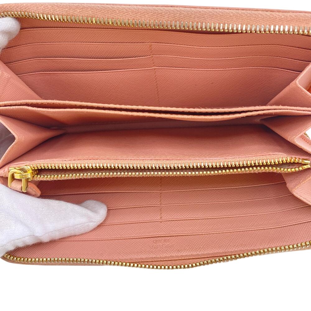 PRADA 1ML506 Safiano leather Purse pink leather Women Used
