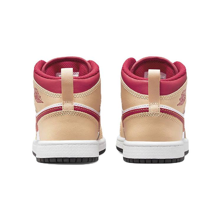 Jordan 1 Mid Light Curry Cardinal PS 640734-201