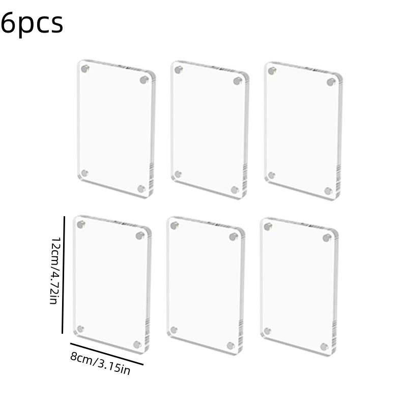 1/6Pcs Transparent Acrylic Photo Frames Universal Double Sided Magnetic Picture Frame Wall Mount for Home Decor Living Room Display Hold Family Photos