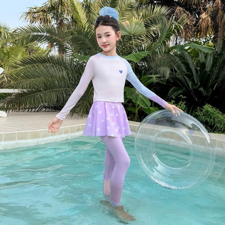 Children's Long-Sleeved Sun Protection Swimsuit Set