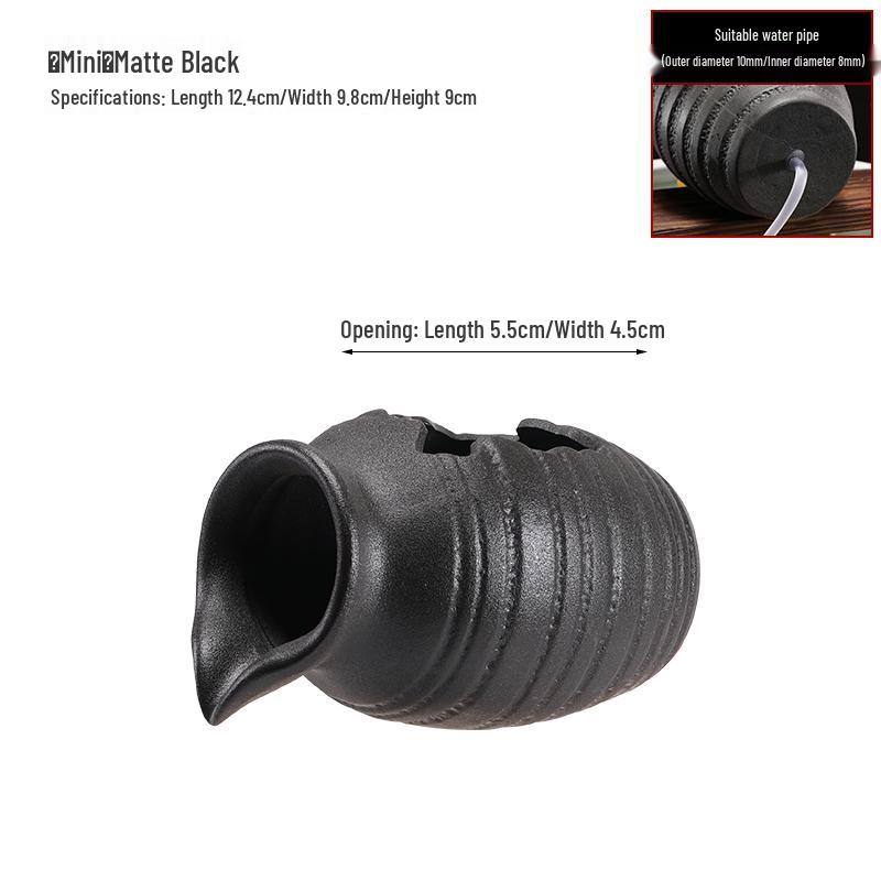 Eco Tank Pottery Jar: Ancient Flow Filtration Ornament for Oxygenating Fish, Courtyard Landscaping, and Fountain Decoration.