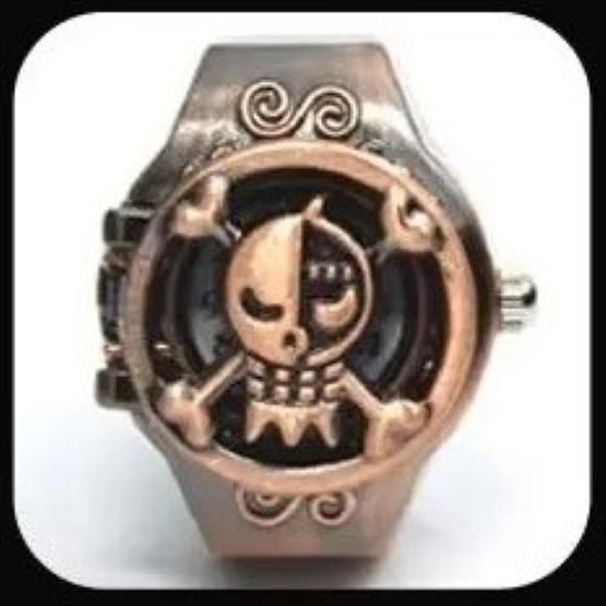 Luffy Franky Robin Pirate Japan Cartoon Animation Kid Finger Ring Watch Quartz Straw Hat Jewelry Gift Adjustable Silver Bronze Copper