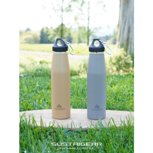 Wahei Freiz Stainless Steel Water Bottle, 530ml, Coyote Brown, Insulated, Vacuum-Stabilized, Scratch-Resistant, for Outdoor Use, Sustigia RH-1623