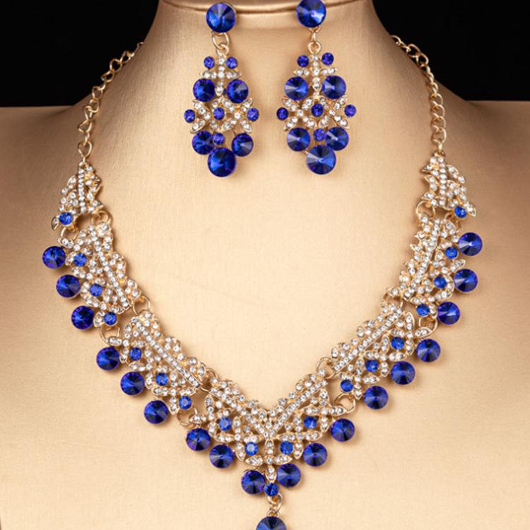 2025 Bridal Rhinestone Necklace & Earring Set: Elegant European-American Wedding Accessories