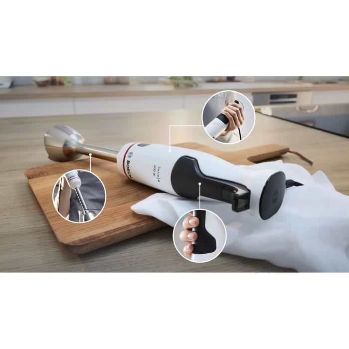 Mixeur plongeant - BOSCH - MSM4W410 ErgoMaster - Moteur 800W - 4 lames QuattroBlade - Levier vitesses à gachette + turbo