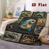 Mystic Serpent Collection 2D Flat Pattern Flannel Blanket, High quality All Seasons, Home Decor, Warmth and Comfort, Perfect for Christmas Gifts.