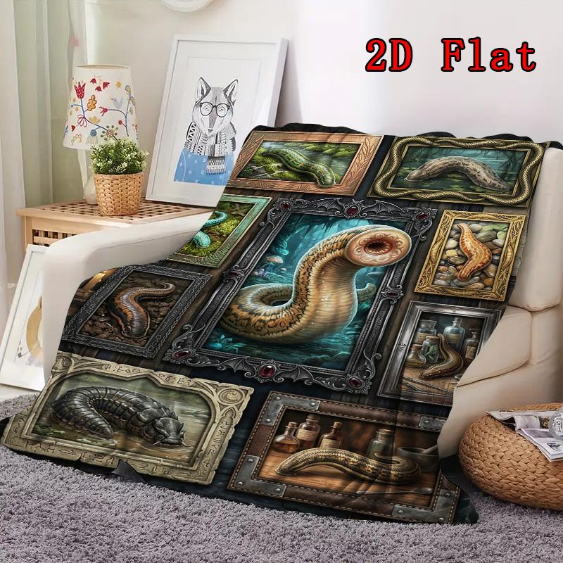 Mystic Serpent Collection 2D Flat Pattern Flannel Blanket, High quality All Seasons, Home Decor, Warmth and Comfort, Perfect for Christmas Gifts.