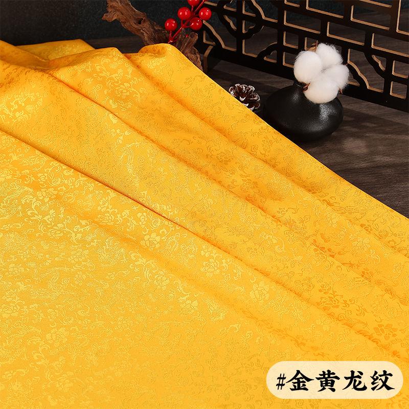 Double Sided Jacquard Fabric Bamboo Dragon Pattern By The Meter for Clothes Cheongsam Hanfu Sewing Cloth Fine Soft Gold White