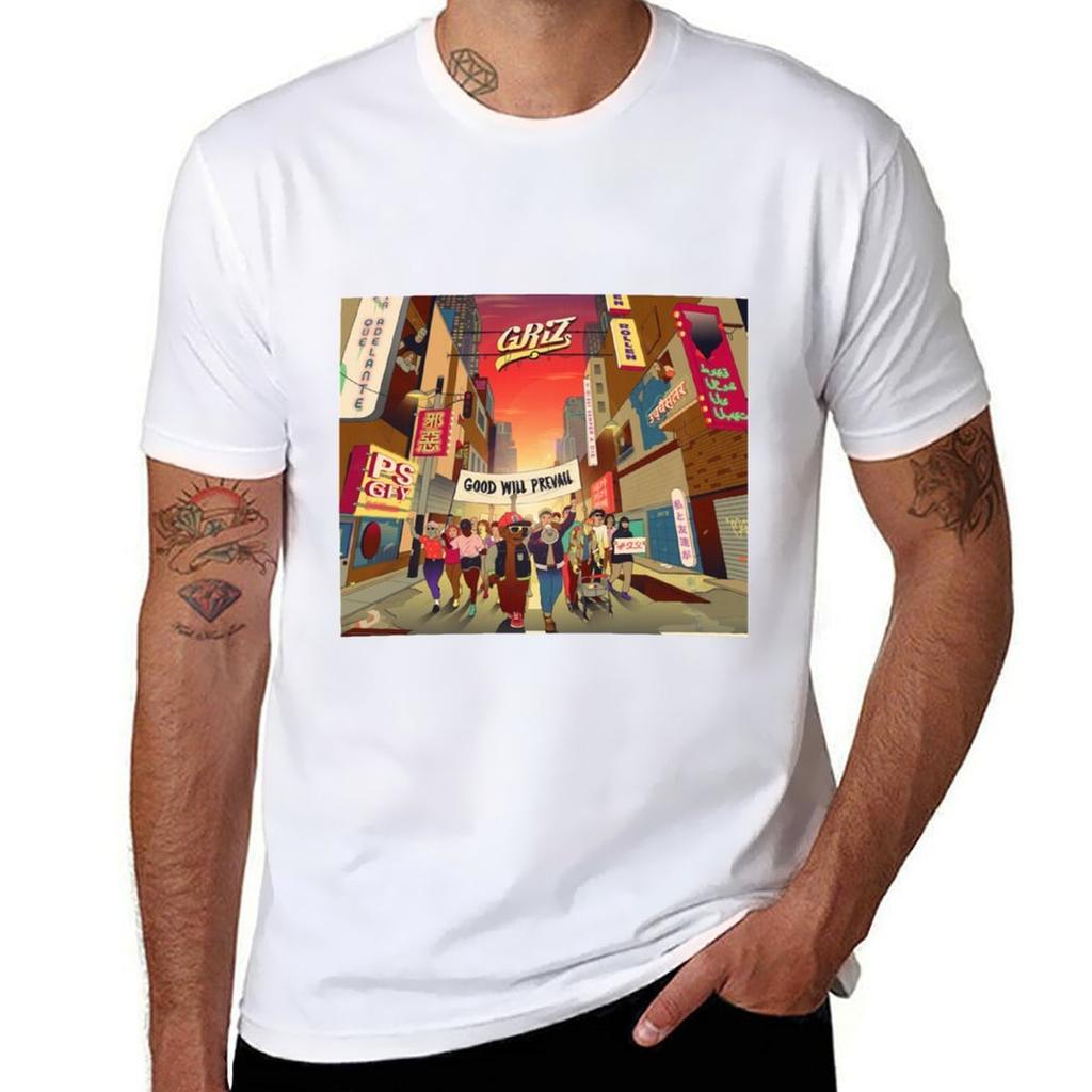 Logotyp Griz Band Musik Sångare Turné Keps T-shirt bomulls t-shirts man 100% roliga t-shirts svart humor T-shirt