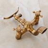 Antique Wall /Floor Mounted Bathtub Shower Faucet Dual Handles Free Standing Swivel Spout Faucet Bathtub Hot Cold Mixer Tap 6050