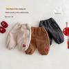 Children's Fleece-Lined Embroidered Sweatpants - 2025 Winter Fashion for Boys