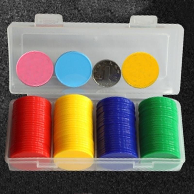100Pcslot 32Mm Plastic Poker Chips Casino Bingo Markers For Fun Family Club Carnival Bingo Game Currency