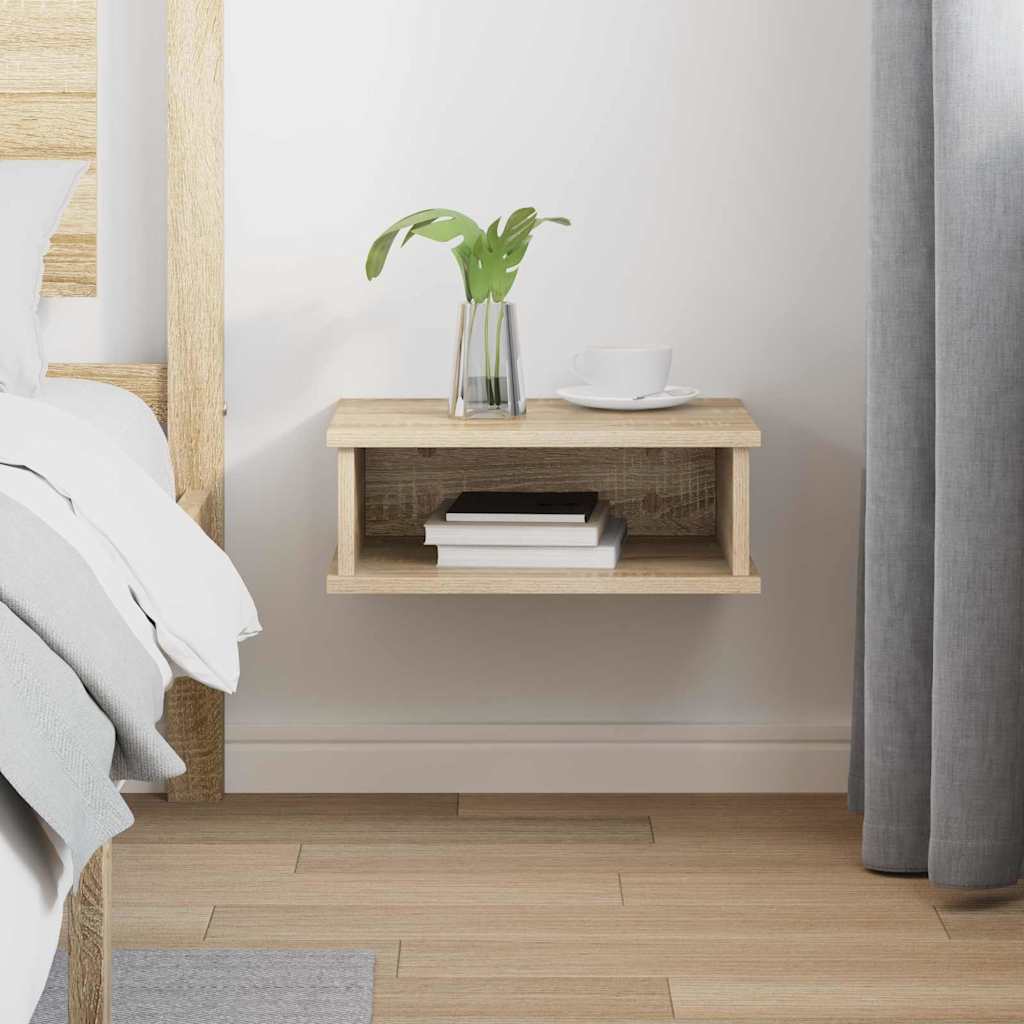 Nightstand Sonoma Oak Finish 40 x 31 x 15 cm Engineered Wood
