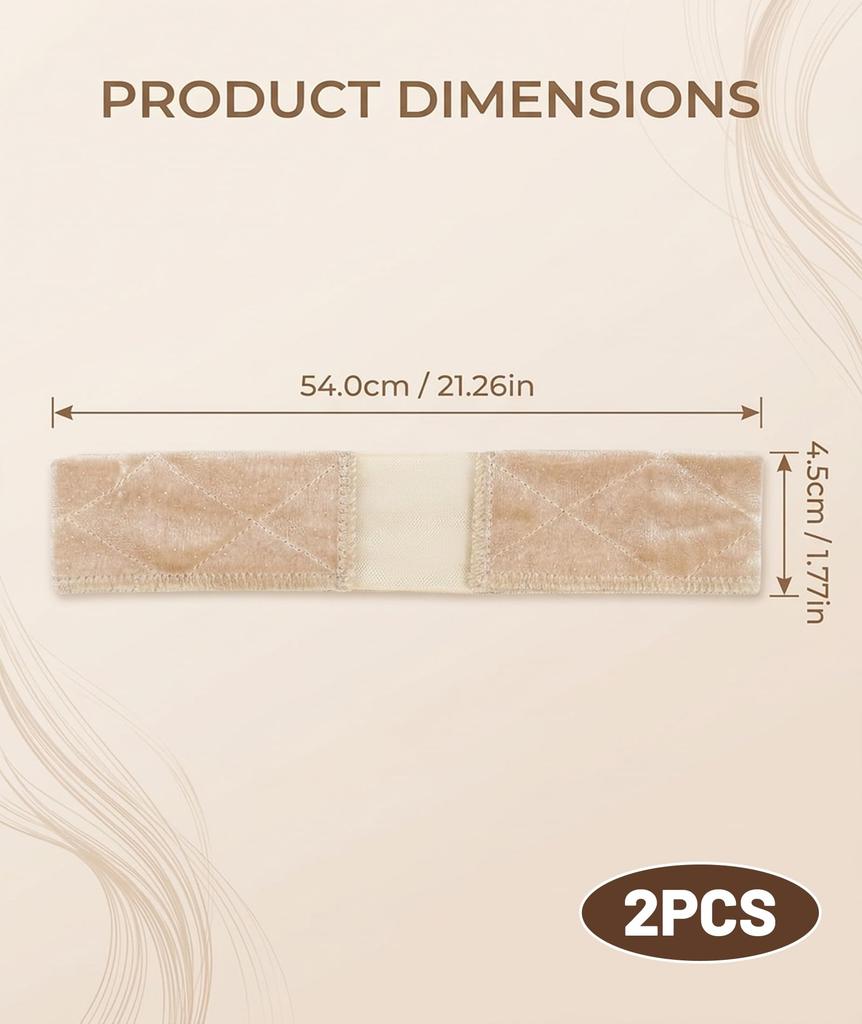 2 Pieces Makeup Hair Band, Women Beauty Accessories Headband for Face Wash and Wig Wearers, Secure Attachment Head Set for Active Lifestyle and S