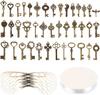 40 Vintage keys, 40 pairs of wings, 30 size crystal thread, wedding party decoration room pendant set