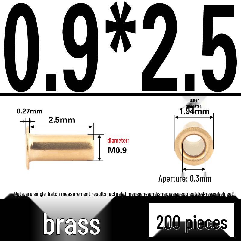 

Yellow Hollow Eyelet Fastener Cap for Rivets (Sizes: M0.9 - M6)