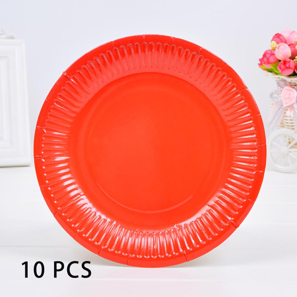 10 PCS Solid Color Disposable Paper Tray Eco-friendly Cardboard Diameter 18cm High quality white cardboard Handmade props
