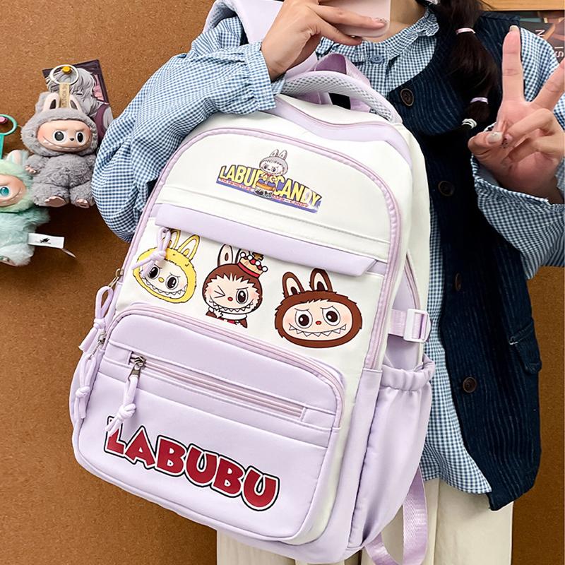 LABUBU Rucksack Schultasche Rucksack Kindertasche LABUBU Grundschulrucksack Mädchen Junge Schulrucksack 6 Farben