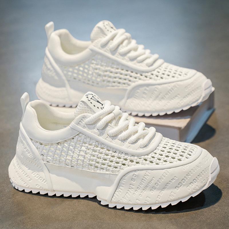Sneakers 22 new summer breathable thick-soled heightening casual hollow dad shoes 39 белый