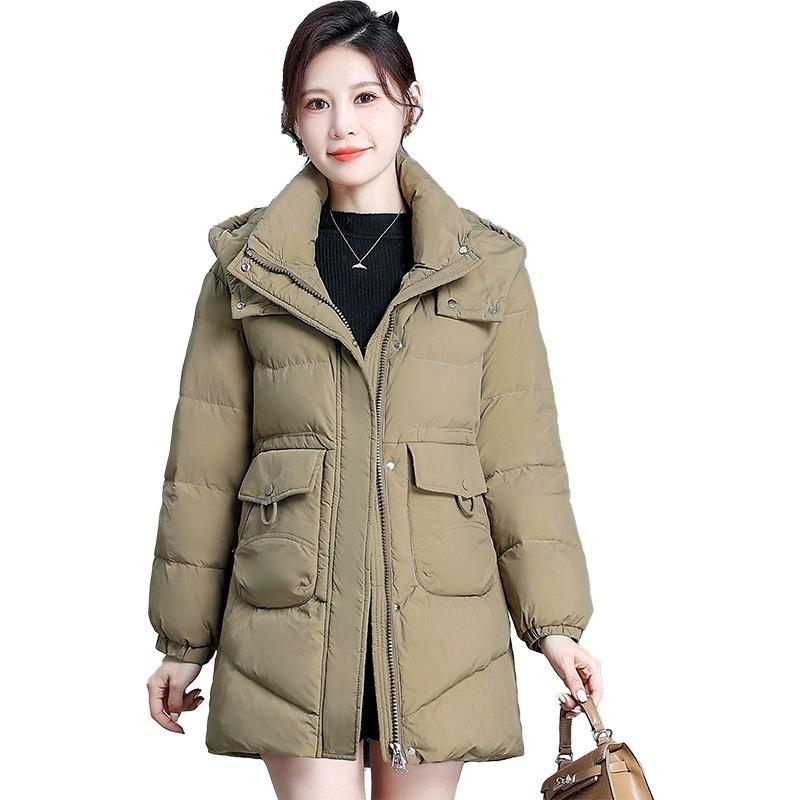 Medium and long hooded down cotton-padded clothes for women's new fashion mother clothes, thickened warm cotton-padded clothes and jackets for women