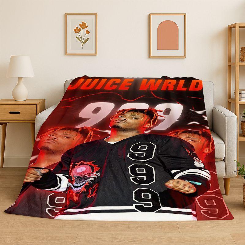 Couverture Flottante Douce et Chaude Rapper Star Légende Juice WRLD 999 Rétro pour Chambre à Coucher Salon Lit Voyage Camping