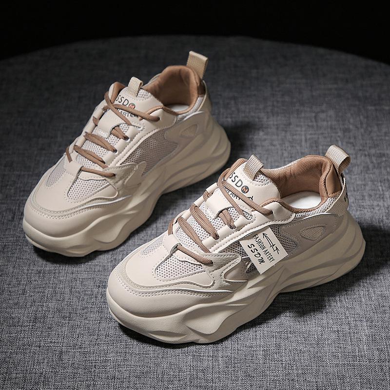 

Старая обувь в стиле ретро, ​​женские весенние новые универсальные повседневные кроссовки на толстой подошве и сетчатой ​​шнуровке 40